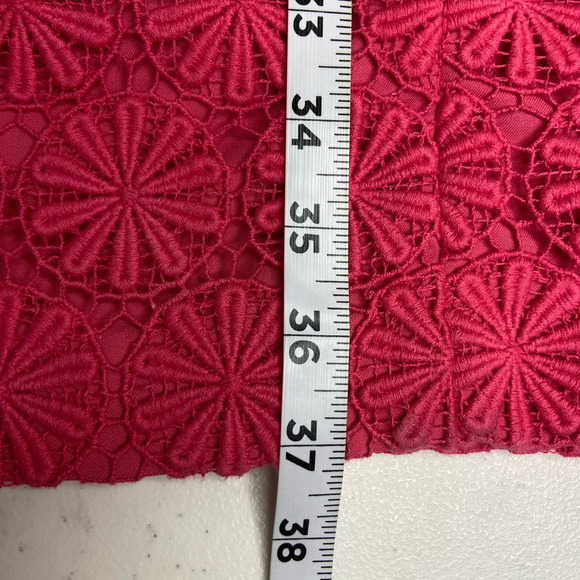 Talbots Size 10 Petite Larosa Pink Lace Crochet Sheath Dress 60's Style Chic - Picture 11 of 12